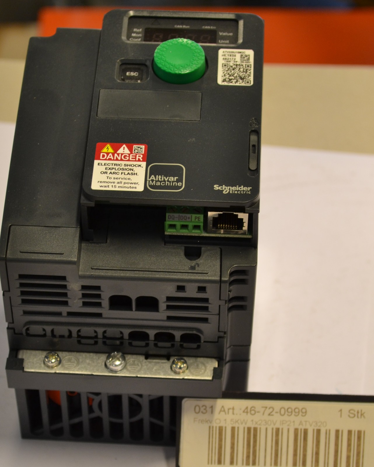 Frequency conv. 1.50kW 1x230V IP21 ATV320